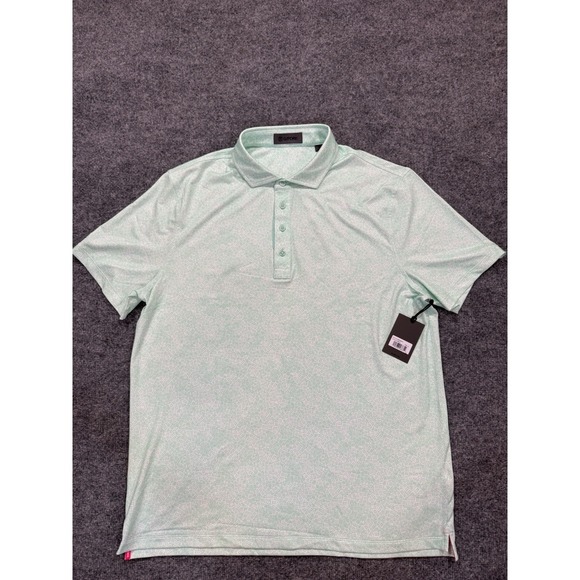 G/FORE Polo Shirt Mens XL Green Allover Floral Print Stretch Golf Performance